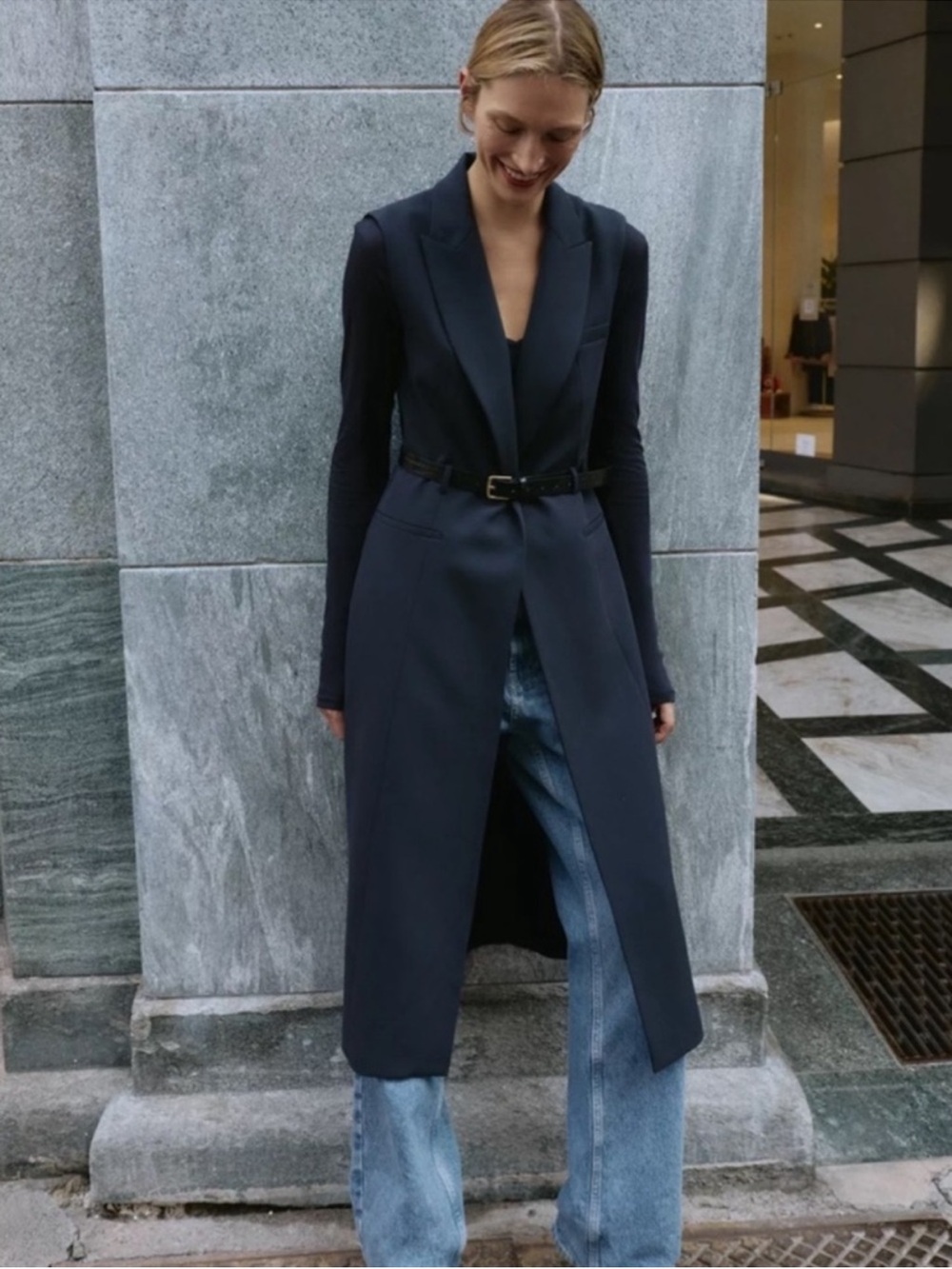 Zara BELTED LONG VEST 😍 NWT